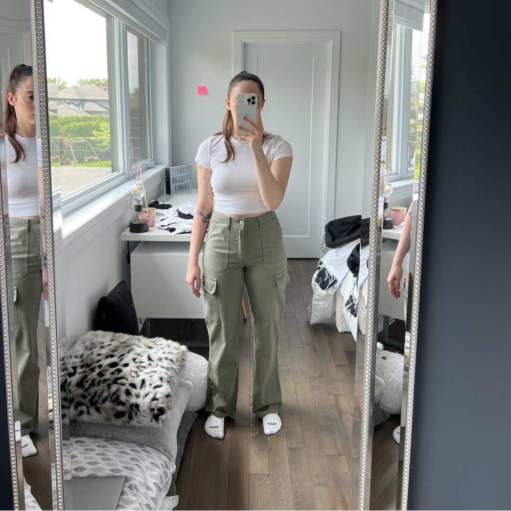 Green Zara cargo pants